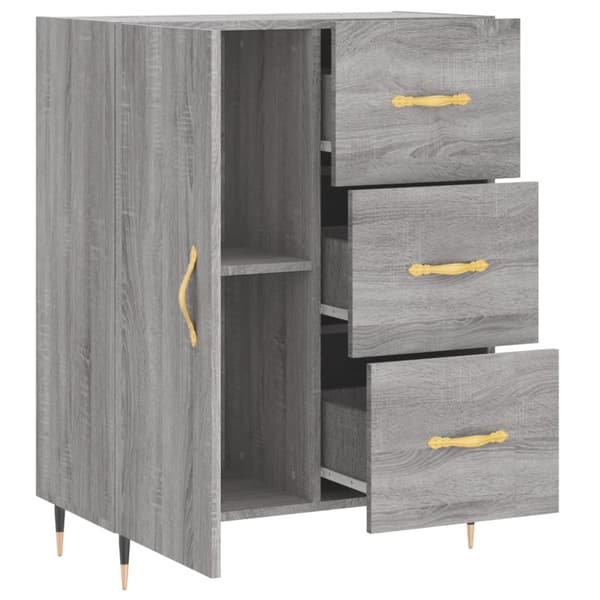 vidaXL Skjenk grå sonoma 69,5x34x90 cm konstruert tre