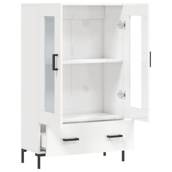 vidaXL Kaappi korkeakiilto valkoinen 69,5x31x115 cm tekninen puu