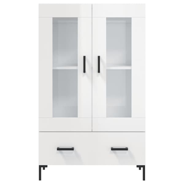 vidaXL Kaappi korkeakiilto valkoinen 69,5x31x115 cm tekninen puu
