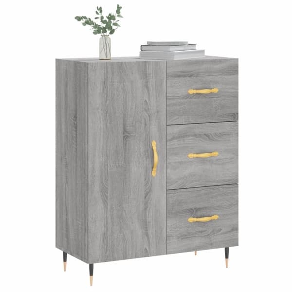 vidaXL skænk 69,5x34x90 cm konstrueret træ grå sonoma-eg