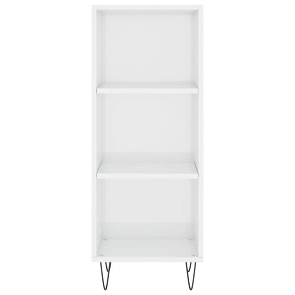 vidaXL Skjenk høyglans hvit 34,5x32,5x90 cm konstruert tre