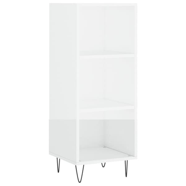 vidaXL Skjenk høyglans hvit 34,5x32,5x90 cm konstruert tre