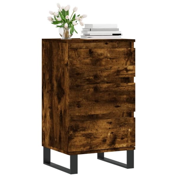 vidaXL Skjenk røkt eik 40x35x70 cm konstruert tre