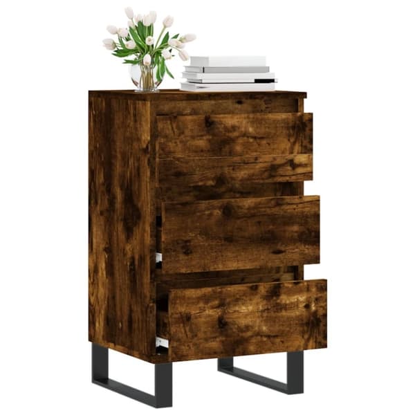 vidaXL Skjenk røkt eik 40x35x70 cm konstruert tre