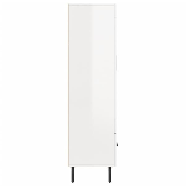 vidaXL skab 69,5x31x115 cm konstrueret træ hvid højglans
