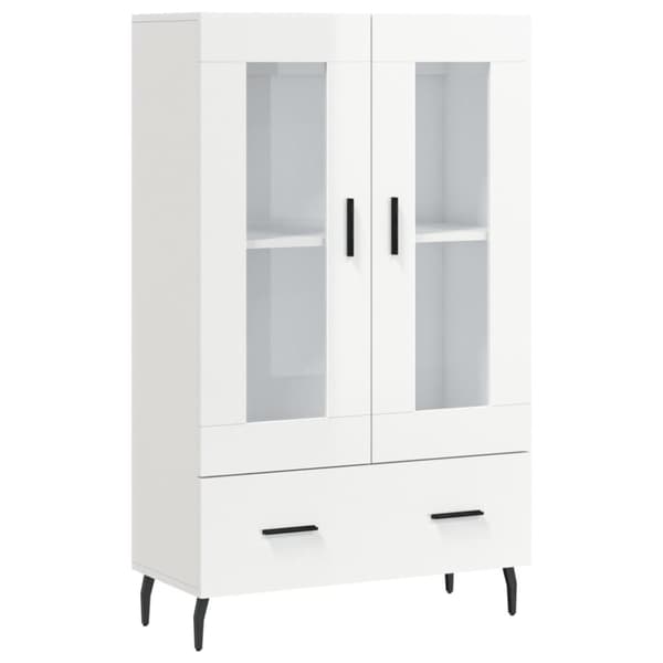 vidaXL skab 69,5x31x115 cm konstrueret træ hvid højglans