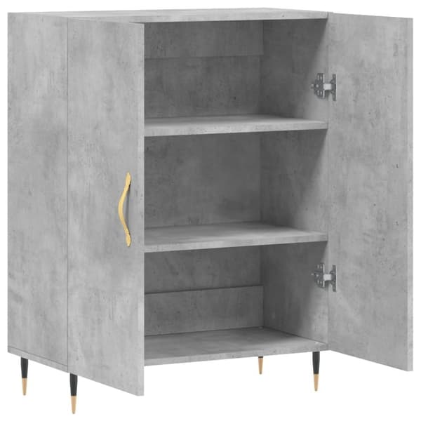 vidaXL skænk 69,5x34x90 cm konstrueret træ betongrå