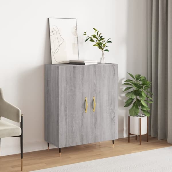 vidaXL skænk 69,5x34x90 cm konstrueret træ grå sonoma-eg