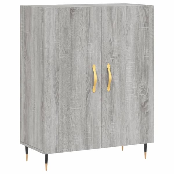 vidaXL skænk 69,5x34x90 cm konstrueret træ grå sonoma-eg