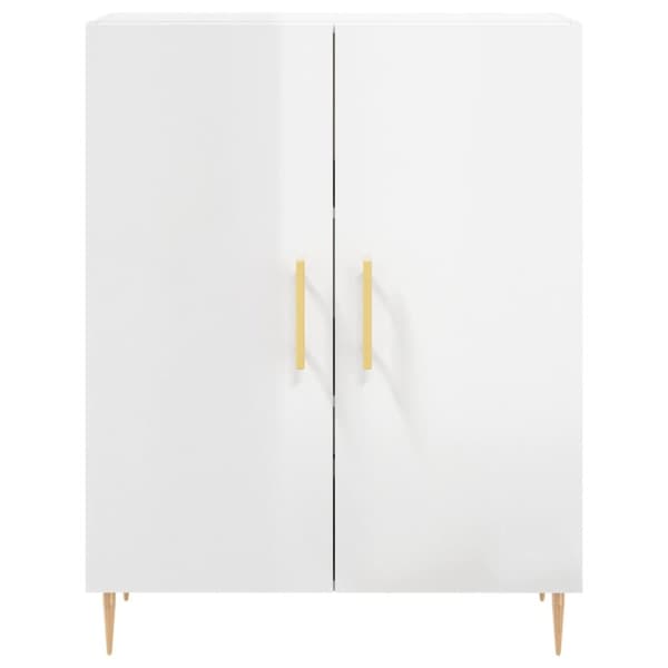 vidaXL skænk 69,5x34x90 cm konstrueret træ hvid højglans