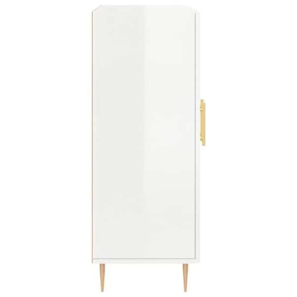 vidaXL skænk 69,5x34x90 cm konstrueret træ hvid højglans