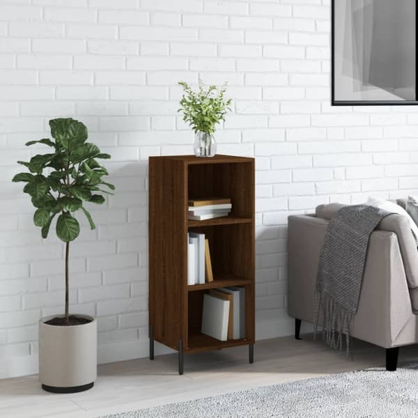 vidaXL skænk 34,5x32,5x90 cm konstrueret træ brun egetræsfarve