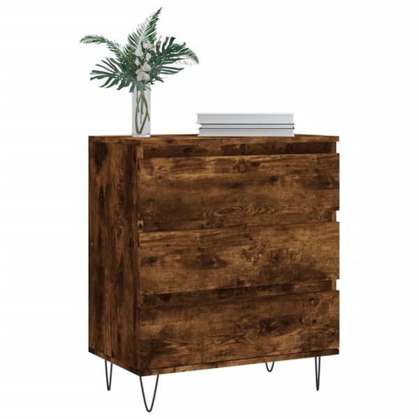 vidaXL Byrå rökfärgad ek 60x35x70 cm konstruerat trä