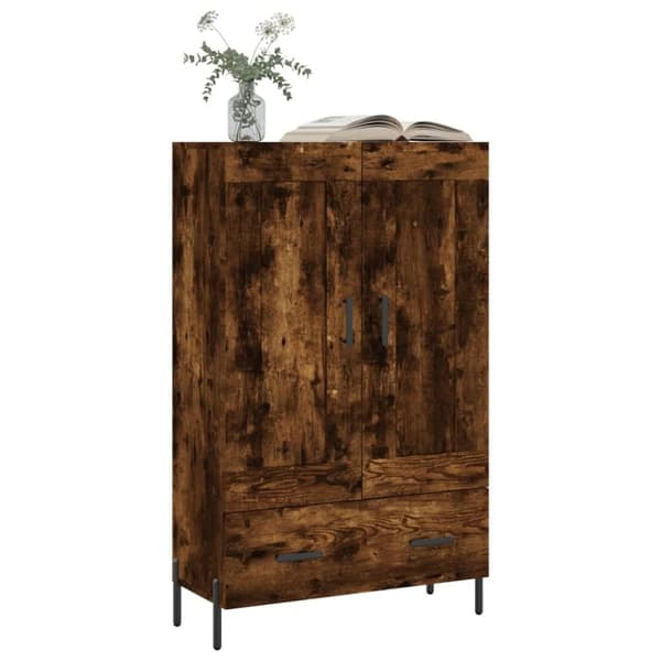 vidaXL Highboard røkt eik 69,5x31x115 cm konstruert tre