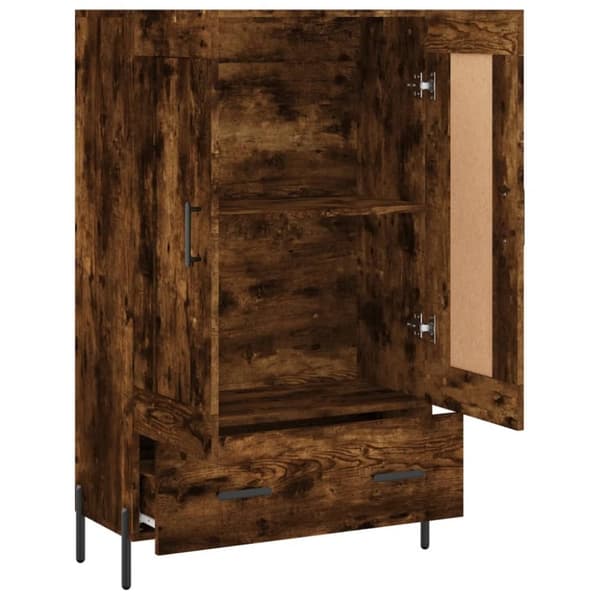 vidaXL Highboard røkt eik 69,5x31x115 cm konstruert tre