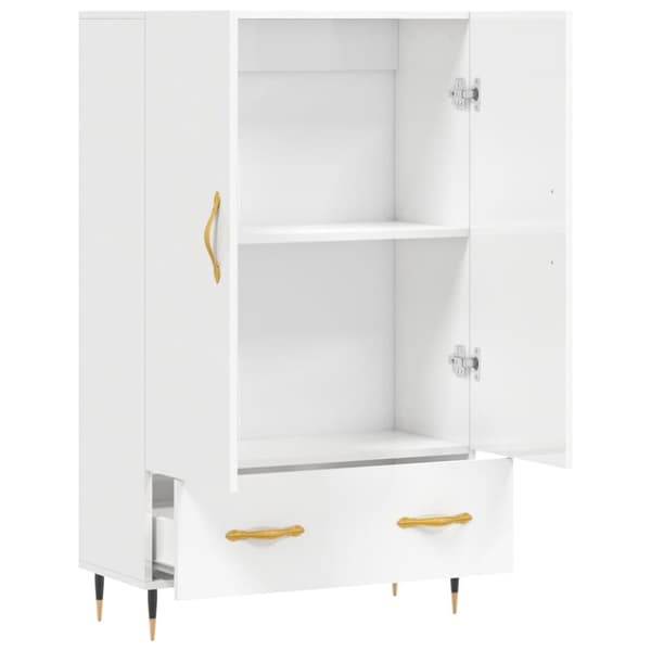 vidaXL Högskåp vit högglans 69,5x31x115 cm konstruerat trä
