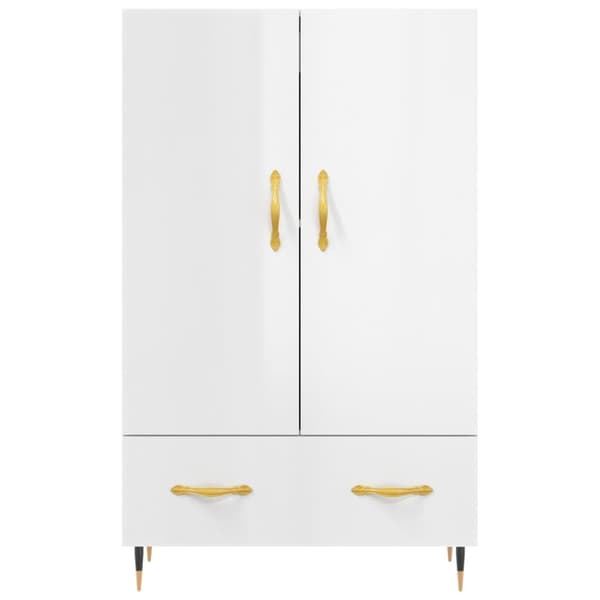 vidaXL Högskåp vit högglans 69,5x31x115 cm konstruerat trä