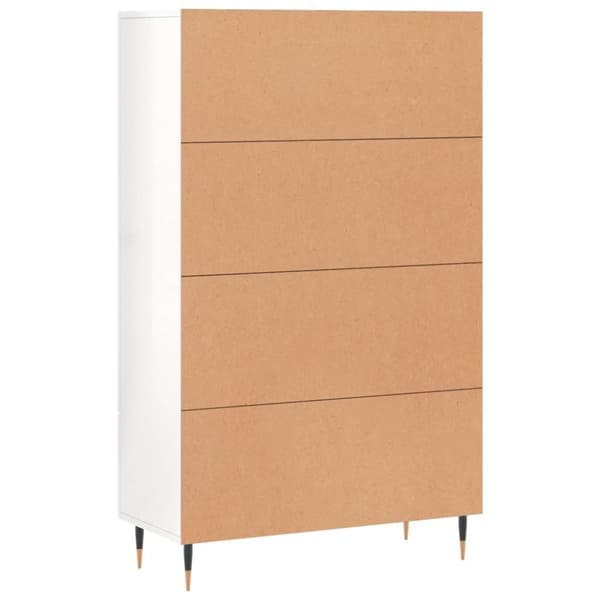 vidaXL Högskåp vit högglans 69,5x31x115 cm konstruerat trä