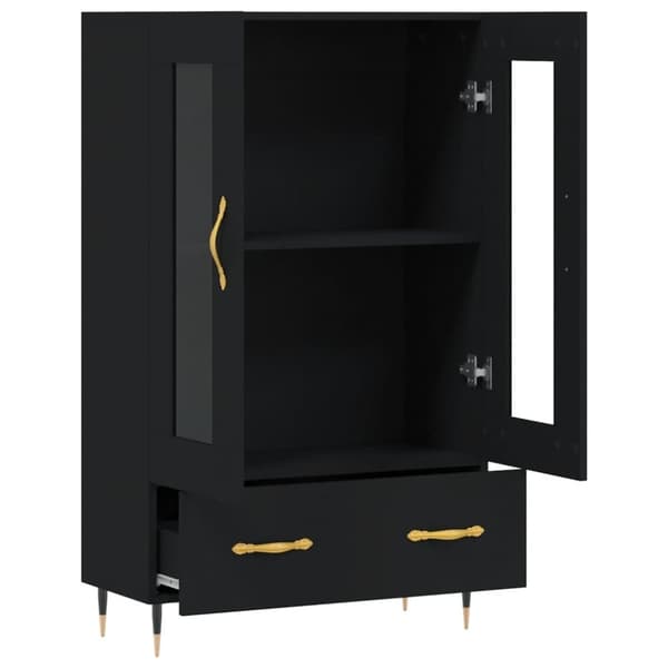 vidaXL skab 69,5x31x115 cm konstrueret træ sort