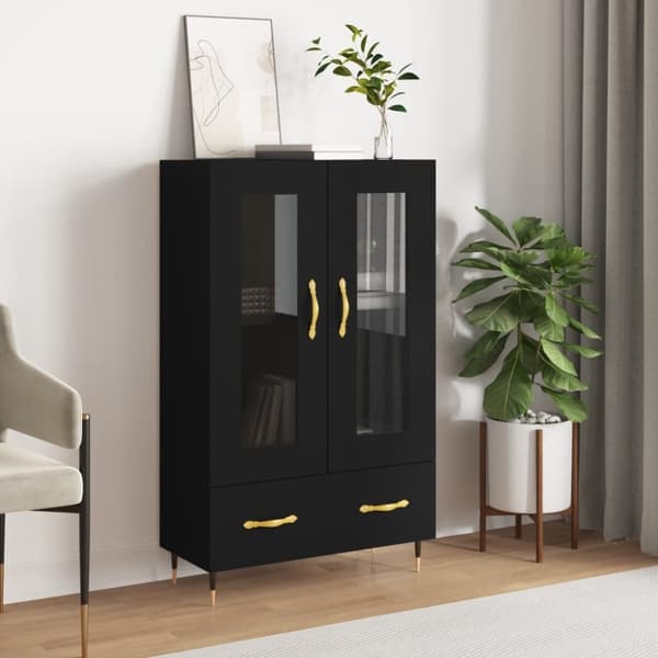 vidaXL skab 69,5x31x115 cm konstrueret træ sort