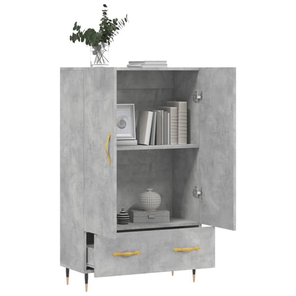 vidaXL Highboard betonggrå 69,5x31x115 cm konstruert tre