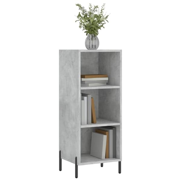 vidaXL Skänk betonggrå 34,5x32,5x90 cm konstruerat trä
