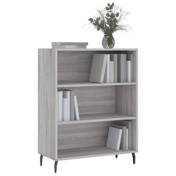 vidaXL Hylle grå sonoma 69,5x32,5x90 cm konstruert tre