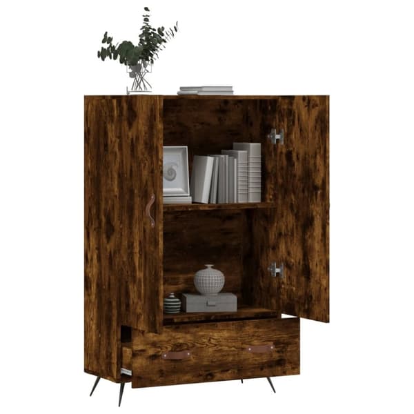 vidaXL Highboard røkt eik 69,5x31x115 cm konstruert tre