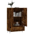 Miniatyrbilde 3 av 11: vidaXL Highboard røkt eik 69,5x31x115 cm konstruert tre