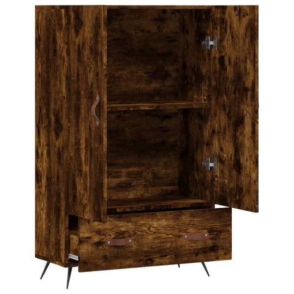 vidaXL Highboard røkt eik 69,5x31x115 cm konstruert tre