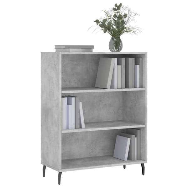 vidaXL Hyllykaappi betoninharmaa 69,5x32,5x90 cm tekninen puu