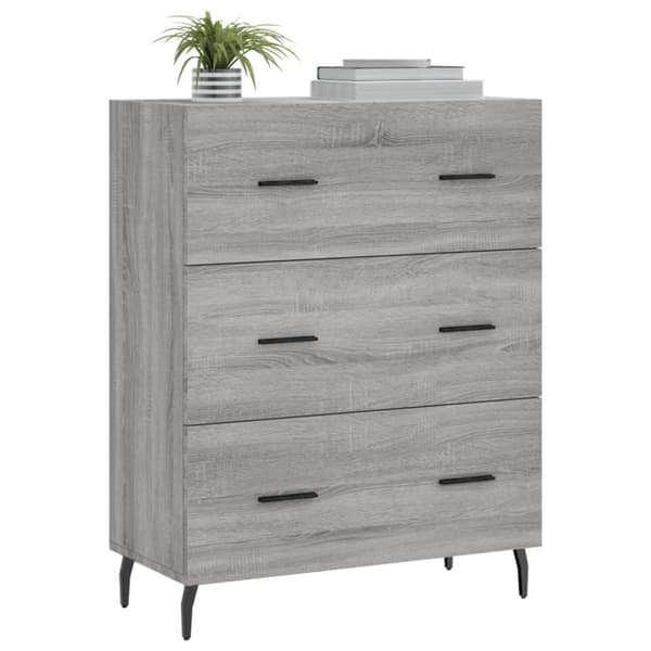 vidaXL Skänk grå sonoma 69,5x34x90 cm konstruerat trä