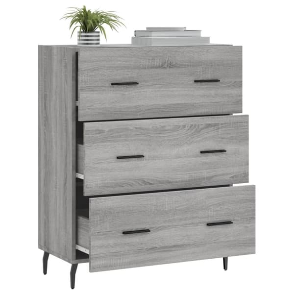 vidaXL Senkki harmaa Sonoma 69,5x34x90 cm tekninen puu