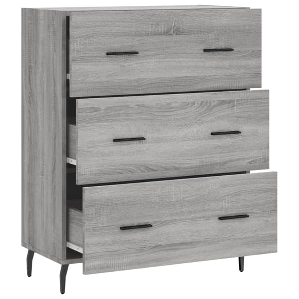 vidaXL Senkki harmaa Sonoma 69,5x34x90 cm tekninen puu