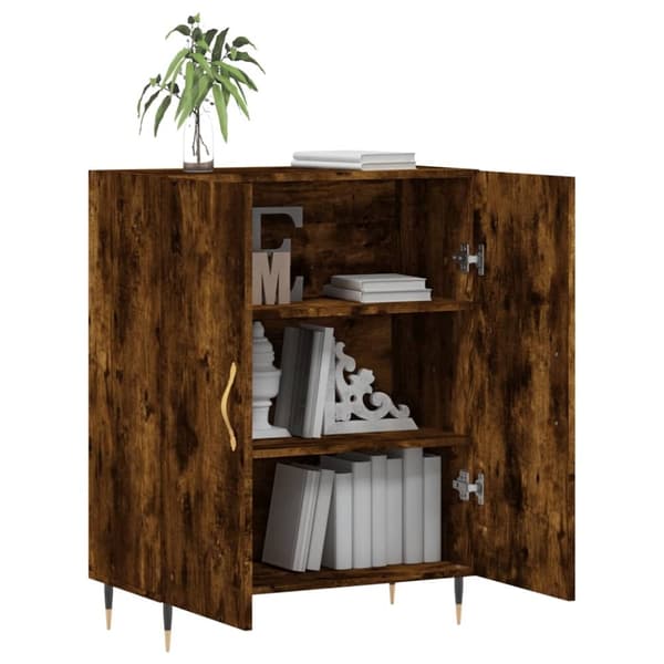 vidaXL Skänk rökfärgad ek 69,5x34x90 cm konstruerat trä