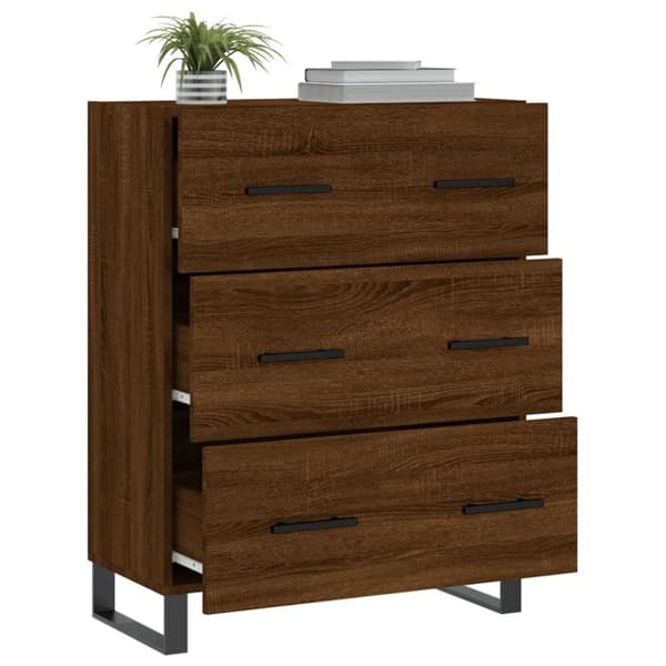 vidaXL Skjenk brun eik 69,5x34x90 cm konstruert tre