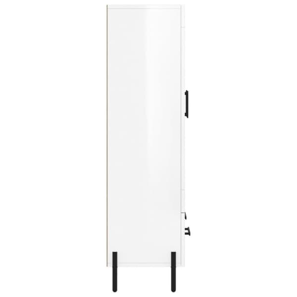 vidaXL Kaappi korkeakiilto valkoinen 69,5x31x115 cm tekninen puu