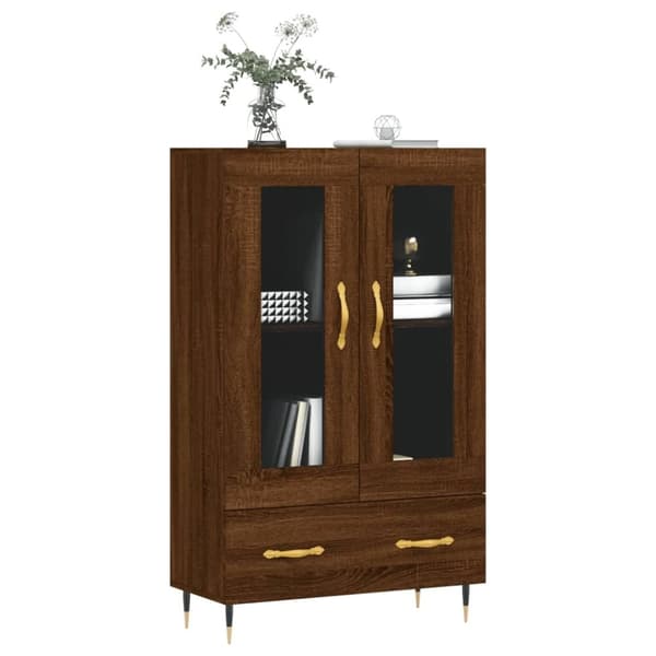vidaXL Highboard brun eik 69,5x31x115 cm konstruert tre