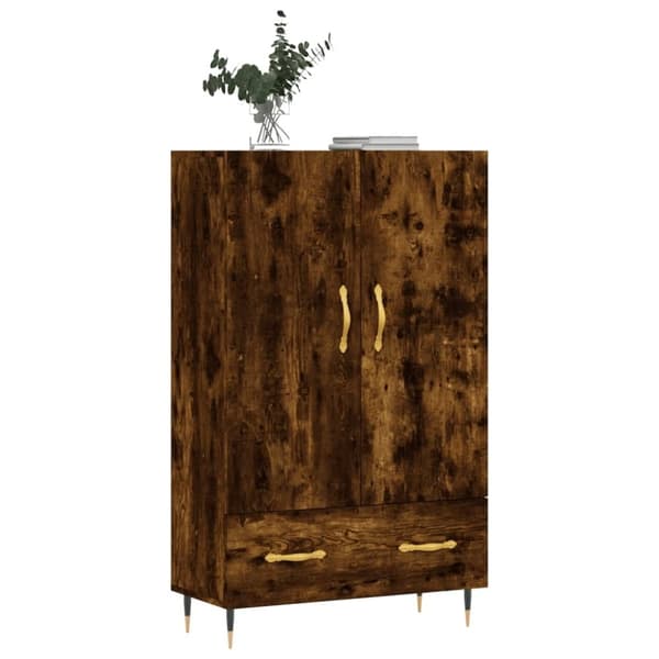 vidaXL Highboard røkt eik 69,5x31x115 cm konstruert tre