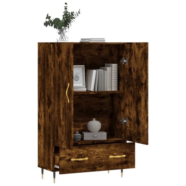 vidaXL Highboard røkt eik 69,5x31x115 cm konstruert tre