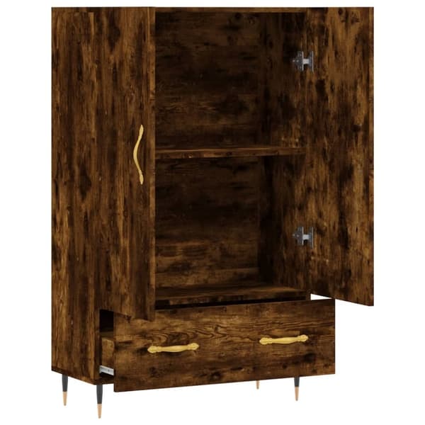 vidaXL Highboard røkt eik 69,5x31x115 cm konstruert tre