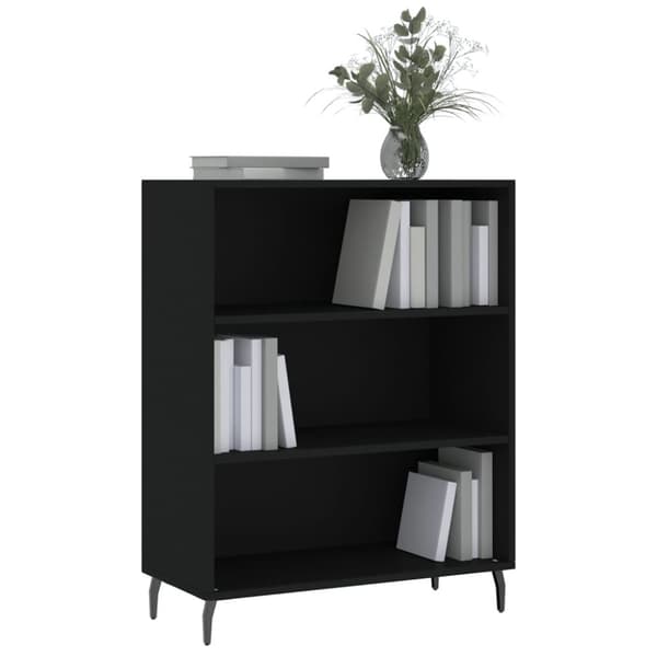 vidaXL Hylle svart 69,5x32,5x90 cm konstruert tre