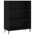 Miniatyrbilde 1 av 10: vidaXL Hylle svart 69,5x32,5x90 cm konstruert tre