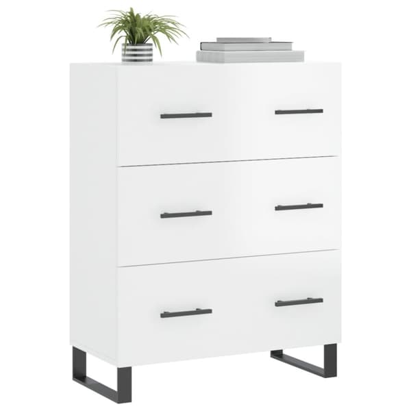 vidaXL Skänk vit högglans 69,5x34x90 cm konstruerat trä
