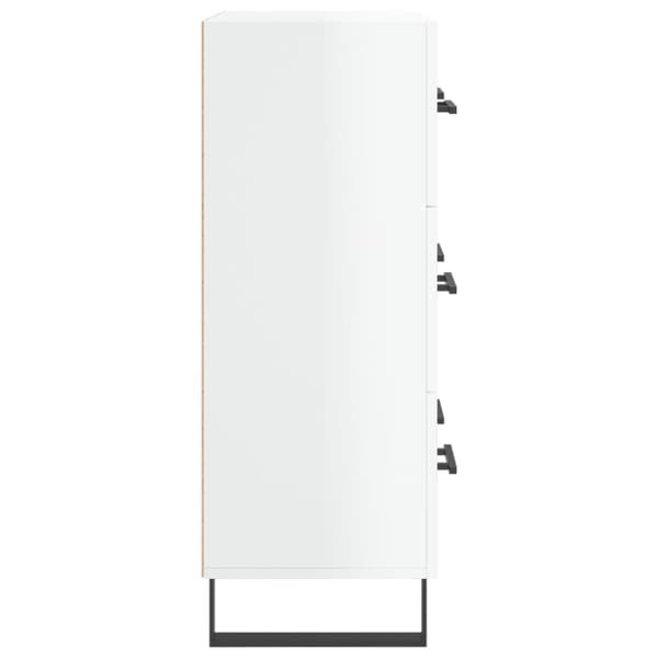 vidaXL Skänk vit högglans 69,5x34x90 cm konstruerat trä