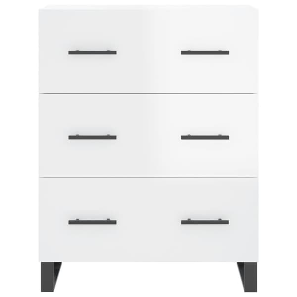 vidaXL skænk 69,5x34x90 cm konstrueret træ hvid højglans
