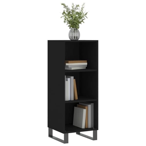 vidaXL skænk 34,5x32,5x90 cm konstrueret træ sort