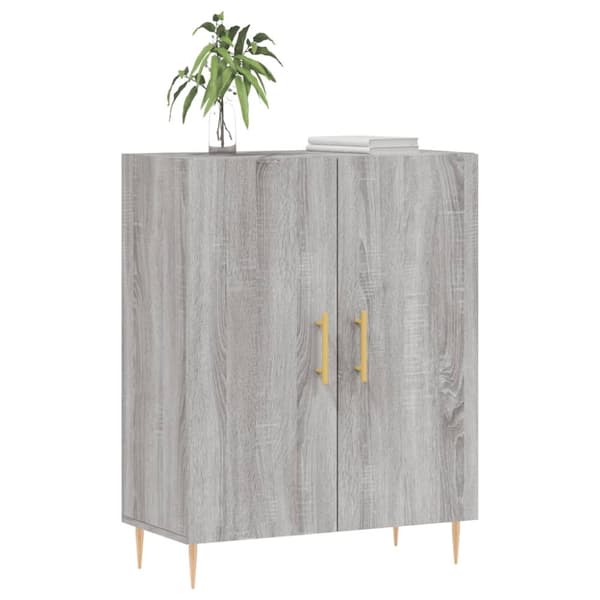 vidaXL skænk 69,5x34x90 cm konstrueret træ grå sonoma-eg