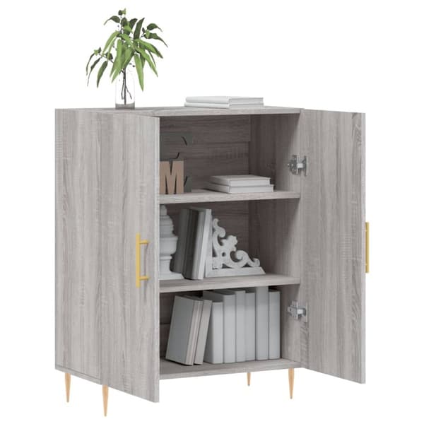 vidaXL skænk 69,5x34x90 cm konstrueret træ grå sonoma-eg