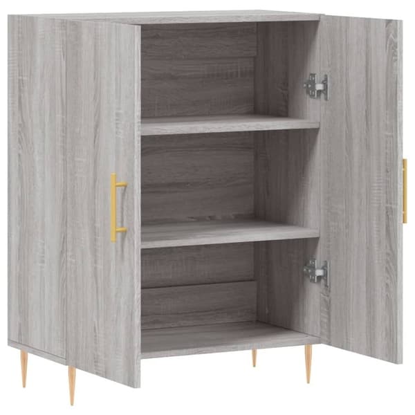 vidaXL skænk 69,5x34x90 cm konstrueret træ grå sonoma-eg